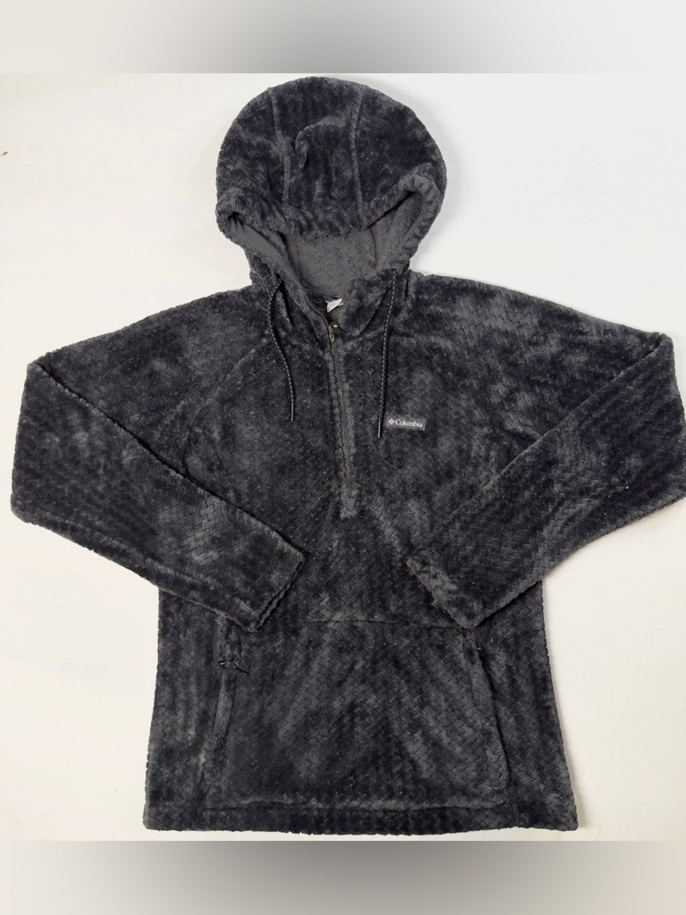 ⭐️Columbia Fireside Gray Fleece Hooded 1/2 Zip Pullover Sweater Women's Size S